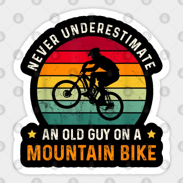 Never Underestimate A Old man With A Bicycle Sticker by rhazi mode plagget